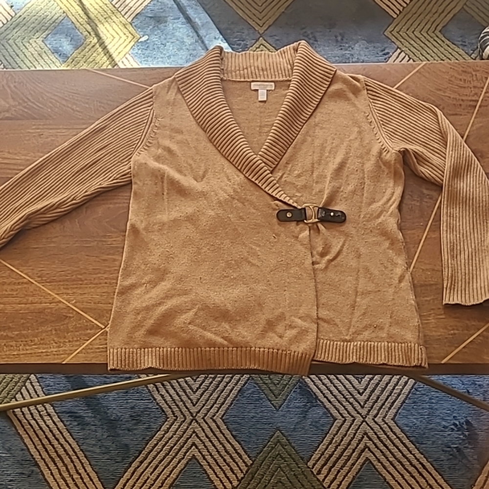 Charter Club wrap sweater - plus size 0X, camel color